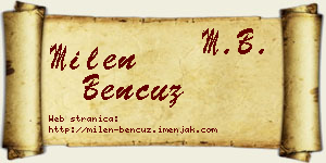 Milen Bencuz vizit kartica